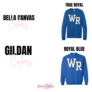 Long sleeve and crewneck options with the Rural WR black petite polka dot design