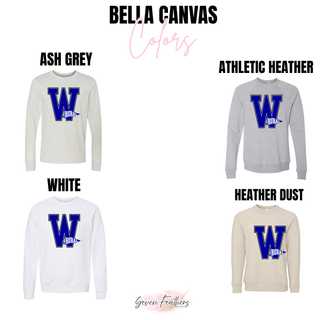 Rural WR Logo Top Bella Canvas color options: Ash Grey, Athletic Heather, White, Heather Dust