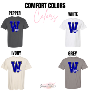 Rural WR Logo Top Comfort Colors color options: Pepper, White, Ivory, Grey