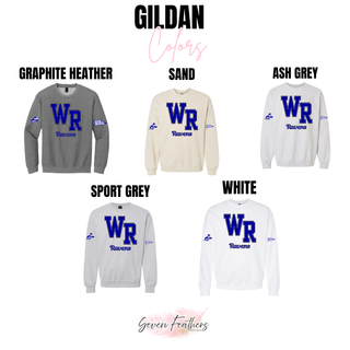 Rural WR Ravens top Gildan color options: Graphite Heather, Sand, Ash Grey, Sport Grey, White