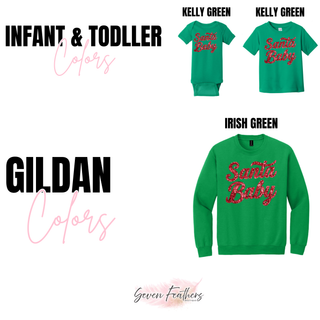 Santa Baby Sequin Top color options - Kelly Green for Infant, Toddler, and Gildan, Irish Green for Gildan