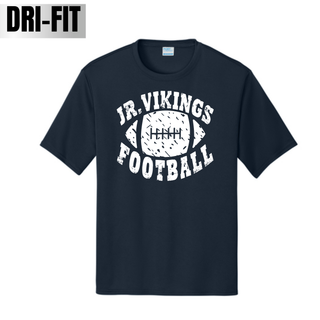 Seaman Jr Vikings Football Distressed Rumble Dri-Fit Performance Top in deep navy