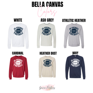 Seaman Jr Vikings Football Distressed Rumble Top crewneck sweatshirts in multiple colors