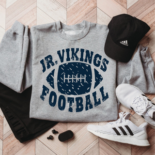 Sport Grey crewneck sweatshirt with Seaman Jr Vikings Football Distressed Rumble Top design