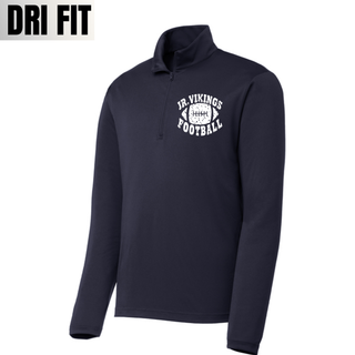 Seaman Jr Vikings Football Distressed Rumble Top Dri-Fit performance quarter zip in navy