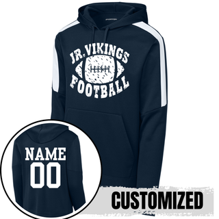 Seaman Jr Vikings Football Fan Favorite Hoodie in navy with customized name and number back