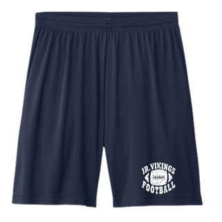 Seaman Jr Vikings Football Distressed Rumble Top performance shorts in navy with left leg logo