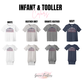 Seaman Jr. Vikings Football Echo top infant and toddler color options white heather grey granite heather navy
