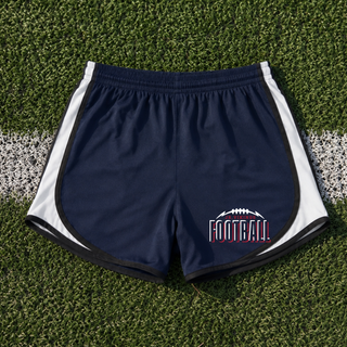 Seaman Jr. Vikings Football Echo Women's Cadence performance short in navy with shadow lettering design
