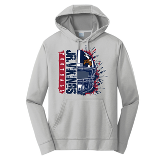 Silver Seaman Jr. Vikings football helmet splatter performance fleece hoodie Topeka Kansas
