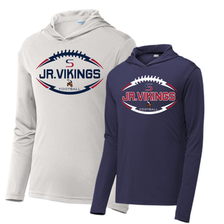 Seaman Jr. Vikings Football Sideline Top PosiCharge Competitor Hoodie in Black, Silver, Deep Navy