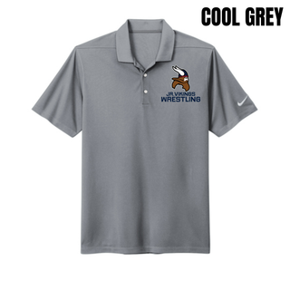 Seaman Jr. Vikings Mat Pride Nike polo featuring the Viking head and wrestling design