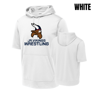 Seaman Jr. Vikings Mat Pride short sleeve hoodie with JR. VIKINGS WRESTLING lettering