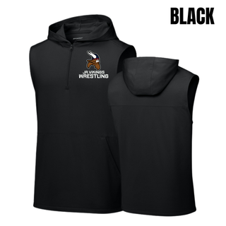 Seaman Jr. Vikings Mat Pride Sport-Wick Stretch sleeveless hooded quarter-zip with JR. VIKINGS WRESTLING lettering