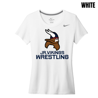 Seaman Jr. Vikings Mat Pride women's rLegend tee with Viking head and JR. VIKINGS WRESTLING lettering