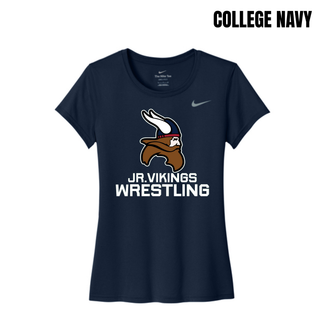 Seaman Jr. Vikings Mat Pride women's rLegend tee showing the Viking head and wrestling design