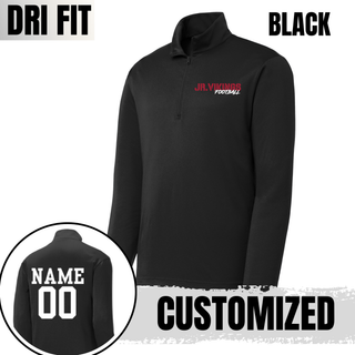 Black Seaman Jr Vikings Football PosiCharge quarter zip dri-fit pullover with custom name and number on back option