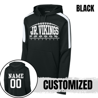 Seaman Jr. Vikings Yard Line Fan Favorite pullover hoodie color options: navy and black