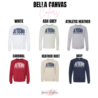 Seaman Jr. Vikings Yard Line Bella Canvas colors: white, ash grey, athletic heather, cardinal, heather dust, and navy