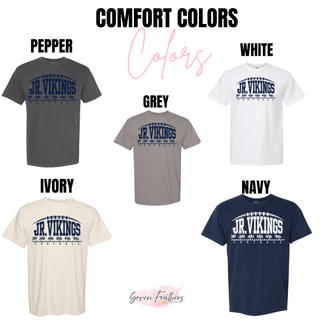 Seaman Jr. Vikings Yard Line Comfort Colors colors: pepper, white, grey, ivory, and navy