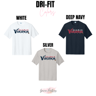 Seaman Vikings Champion Dri-Fit Performance Top available in white, deep navy, and silver