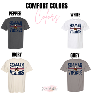 Seaman Vikings Distressed Arch Top Comfort Colors color options