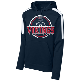 Seaman Vikings Wrestling Distressed S Mat design on the Fan Favorite Hoodie.