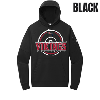 Seaman Vikings Wrestling men’s Therma-FIT pocket pullover hoodie featuring the distressed mat S crest with VIKINGS and WRESTLING lettering.