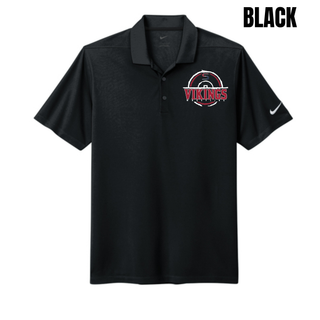 Seaman Vikings Wrestling Nike Dri-FIT Micro Pique Polo featuring the distressed mat S crest with VIKINGS and WRESTLING lettering.