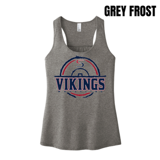 Seaman Vikings Wrestling women's racerback tank with the distressed S mat emblem and Vikings Wrestling lettering