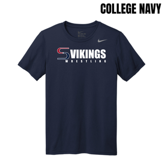 College navy men's rLegend tee with the Seaman Vikings Wrestling logo in white and red across the chest and a gray swoosh