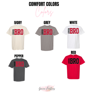 Cheer Bro Stack Comfort Colors Shirt Ivory Grey White Pepper Red cheer bro competition shirt