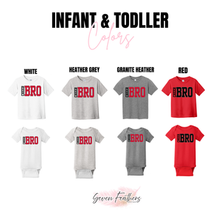 Cheer Bro Stack Infant Toddler Top Bodysuit White Heather Grey Granite Heather Red cheer brother baby shirt