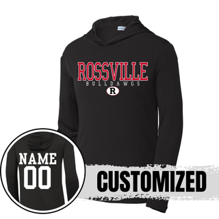 Rossville Bulldawgs Classic R PosiCharge Competitor Hoodie Silver Black moisture wicking athletic hoodie Rossville High School spirit wear