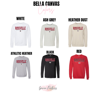 Rossville Bulldawgs Classic R Bella Canvas Top White Ash Grey Heather Dust Athletic Heather Black Red Rossville High School