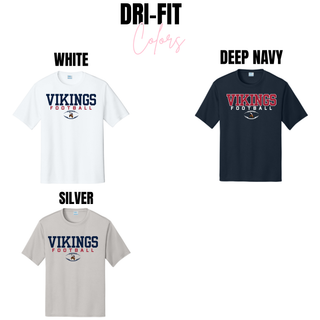 Seaman Vikings Football Rush Dri-Fit Performance Top White Silver Deep Navy moisture wicking Seaman Vikings football shirt