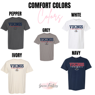 Seaman Vikings Football Rush Comfort Colors Shirt Pepper Grey White Ivory Navy Seaman football apparel