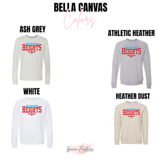 Shawnee Heights T-Birds Two-Tone Stacked Top Bella Canvas colors