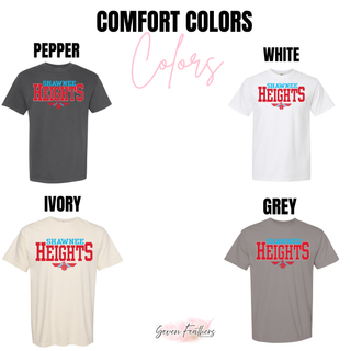Shawnee Heights T-Birds Two-Tone Stacked Top Comfort Colors colors