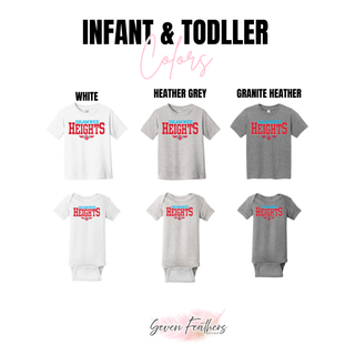Shawnee Heights T-Birds Two-Tone Stacked Top infant and toddler colors