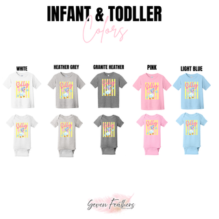 Silly Goose Striped infant toddler tee and onesie in white, heather grey, granite heather, pink, light blue