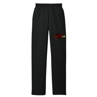 Black core fleece sweatpant with SL Eagles logo on left leg for Silver Lake Eagles Cheer Camp