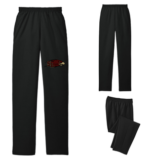 Silver Lake Cheer Core Fleece Sweatpant with Pockets shown front with SL logo, plain front, and folded