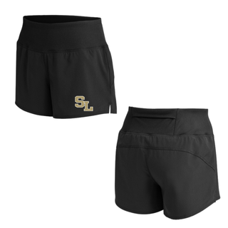 Silver Lake Eagles cheer camp staggered SL repeat short shown front with logo and plain back view
