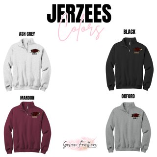  Silver Lake Eagles Dance quarter-zip in ash grey, black, maroon, and oxford on white background