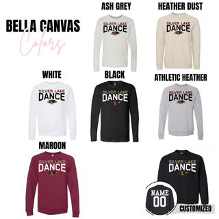 Silver Lake Eagles Dance Team Top in Bella Canvas Ash Grey, Heather Dust, White, Black, Athletic Heather, and Maroon with optional back customization