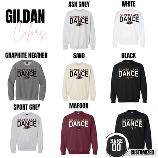 Silver Lake Eagles Dance Team Top in Gildan Ash Grey, White, Graphite Heather, Sand, Black, Sport Grey, and Maroon with optional back customization