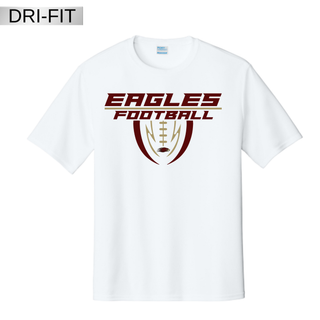 White Dri-Fit Performance Top with Silver Lake Eagles Football Apex graphic