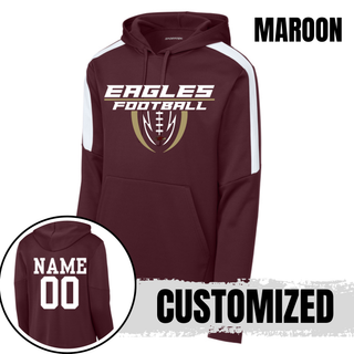 Maroon Silver Lake Eagles Football Apex Fan Favorite Hoodie with personalized name and number on back