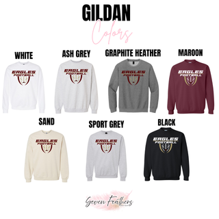 Silver Lake Eagles Football Apex top Gildan color options: white, ash grey, graphite heather, maroon, sand, sport grey, black